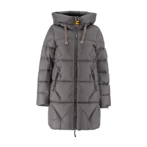 Gewatteerde Nylonjas met Capuchon Parajumpers , Gray , Dames