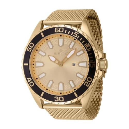 Pro Diver Quartz Horloge - Gouden Wijzerplaat Invicta Watches , Yellow...