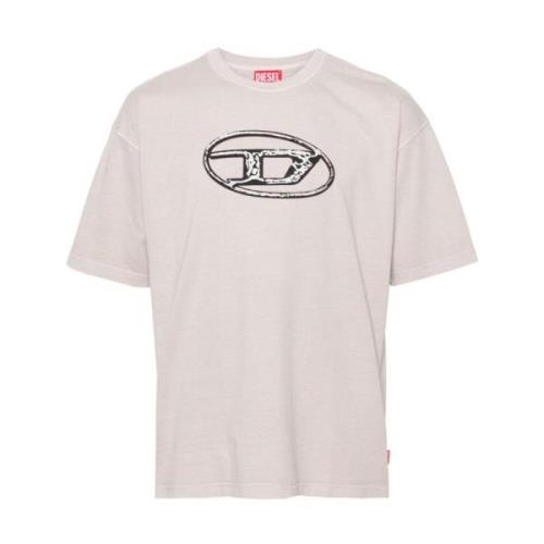 Roze Jersey Crew Neck T-shirt Diesel , Pink , Heren