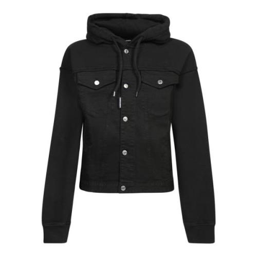 Zwarte Hoodie Jas voor Mannen Dsquared2 , Black , Heren