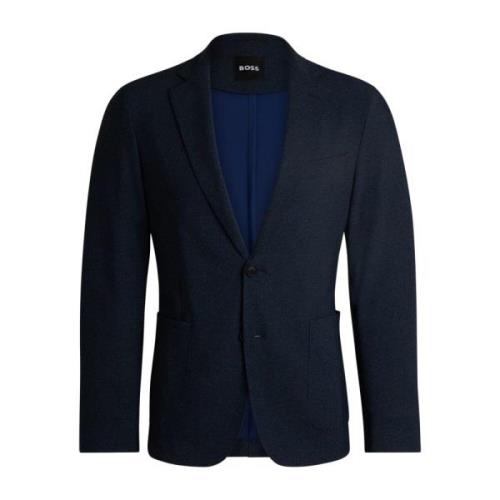 Blauwe deconstructed jas met klassieke revers Hugo Boss , Blue , Heren