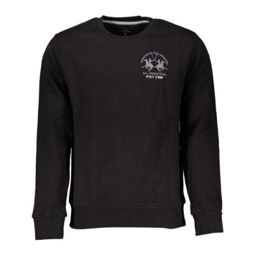 Zwarte Sweater met Lange Mouwen Geborduurd Logo La Martina , Black , H...