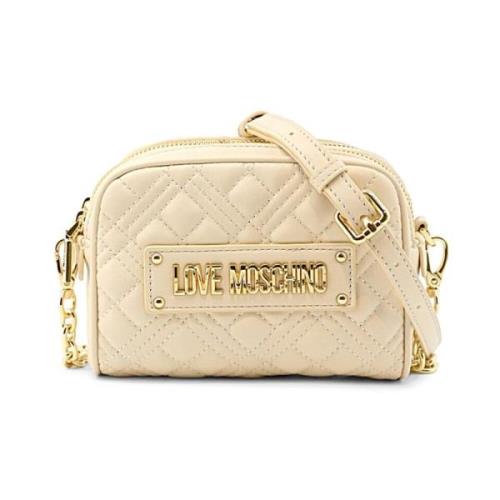 Stijlvolle Leren Tas Love Moschino , White , Dames