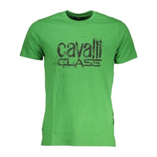 Groen T-shirt met korte mouwen en logo Cavalli Class , Green , Heren