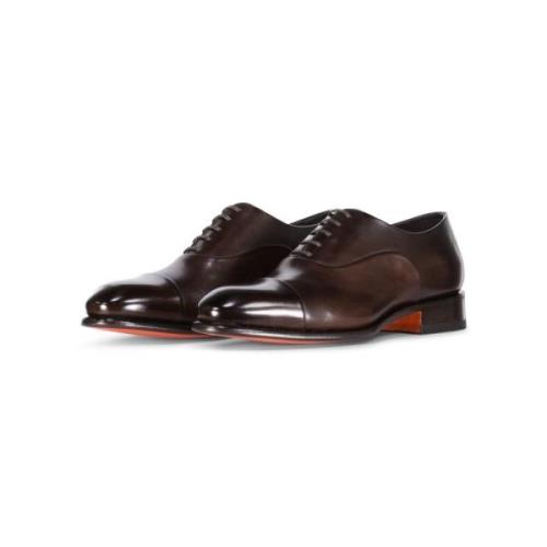 Antieke Leren Oxford Schoenen Santoni , Brown , Heren