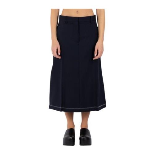 Blauwe Wollen Rok Marni , Blue , Dames