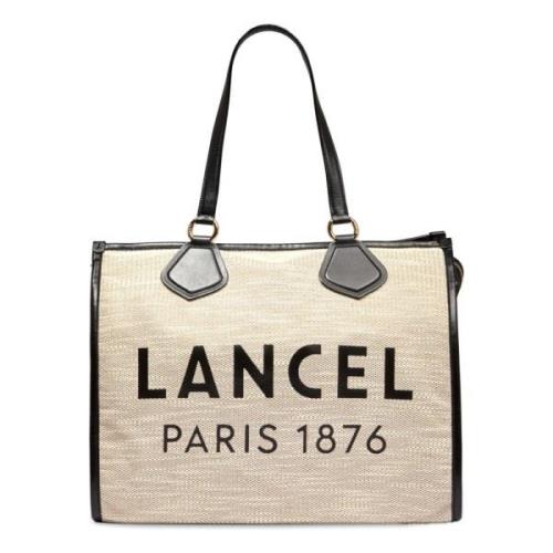 Natuurlijke Zwarte Tote Tas Lancel , Beige , Dames