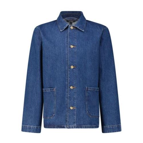 Denim Overhemdjasje Moderne Stijl A.p.c. , Blue , Heren