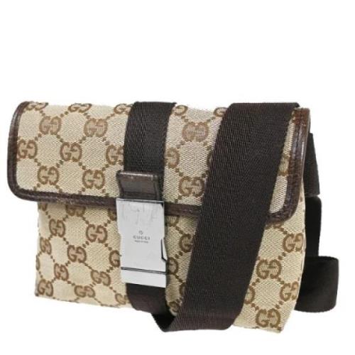 Pre-owned Canvas gucci-bags Gucci Vintage , Beige , Dames