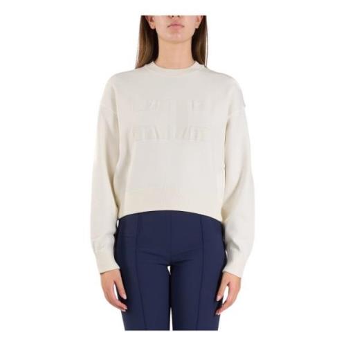 Gecropte Viscose Sweater met Logoborduursel Elisabetta Franchi , Beige...