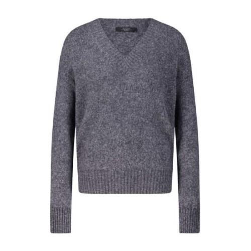 Alpaca Wol V-hals Trui Max Mara , Gray , Dames