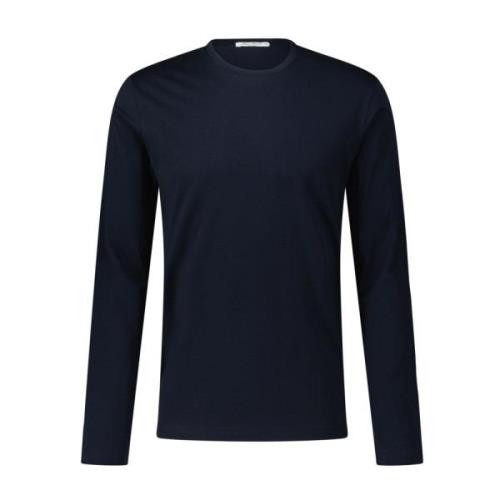 Comfort Longsleeve Basic Katoenen Tee Stefan Brandt , Blue , Heren