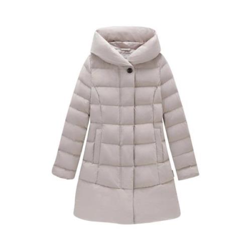 Gewatteerde Parka met Urban Touch Stof Woolrich , Beige , Dames