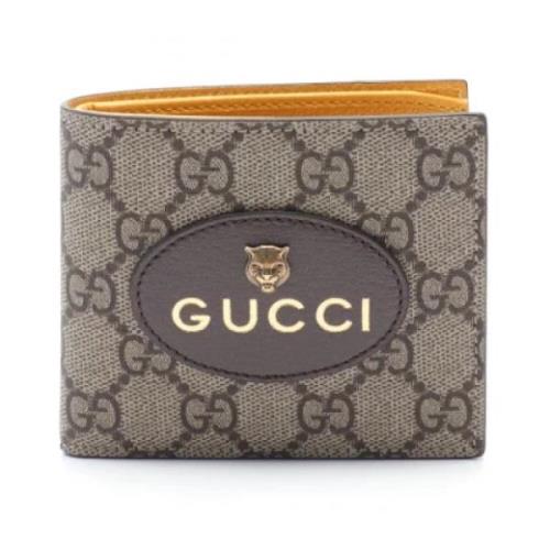 Pre-owned Coated canvas wallets Gucci Vintage , Beige , Dames