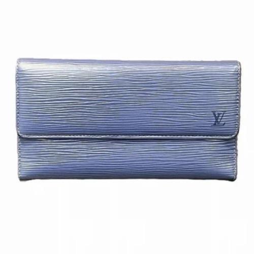 Pre-owned Leather wallets Louis Vuitton Vintage , Blue , Dames