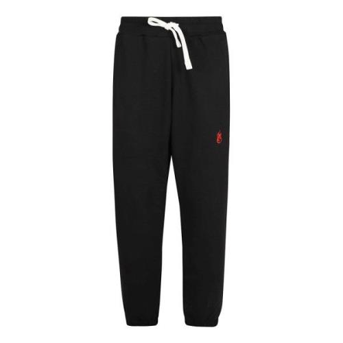 Geborduurde Vlam Zwarte Broek Vision OF Super , Black , Heren