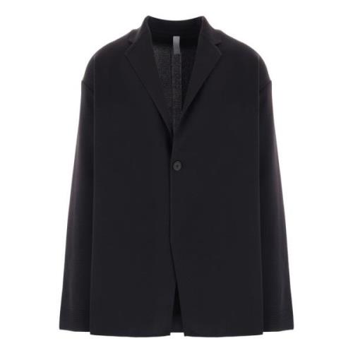 Zwarte Rib Boxy Getailleerde Blazer Jas Cfcl , Black , Heren