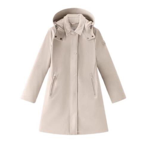 Afneembare capuchon technische stof trenchcoat Woolrich , Beige , Dame...