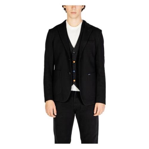 Zwarte Button-Up Blazer Herfst/Winter Stijl Gianni Lupo , Black , Here...