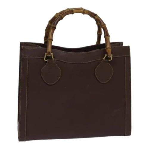 Pre-owned Leather handbags Gucci Vintage , Brown , Dames