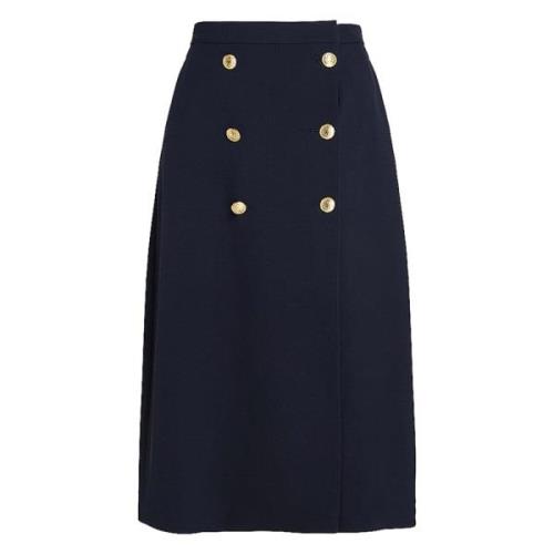 Woestijnhemel Twill Midi Rok Tommy Hilfiger , Blue , Dames