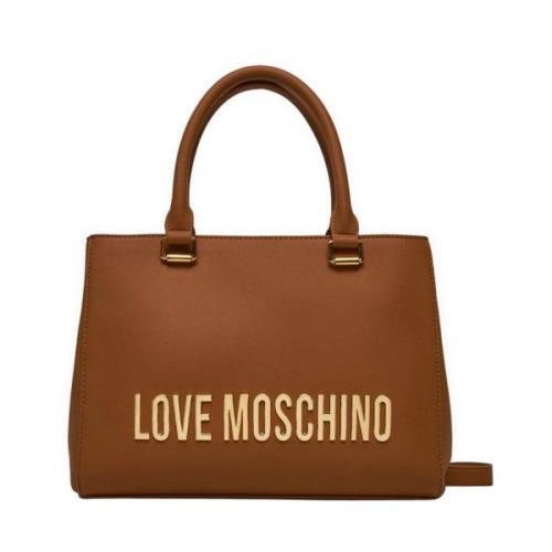 Bruine handtas met elegant ontwerp Love Moschino , Brown , Dames