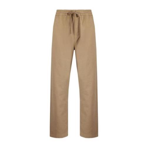 Beige Katoen Twill Trekkoord Broek Carhartt Wip , Beige , Heren