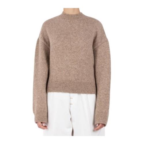 Beige Gebreide Trui Alpaca Wol Jacquemus , Beige , Dames