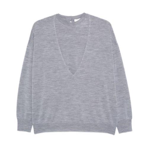 Grijze Gebreide Trui en Top Set Vanisé , Gray , Dames