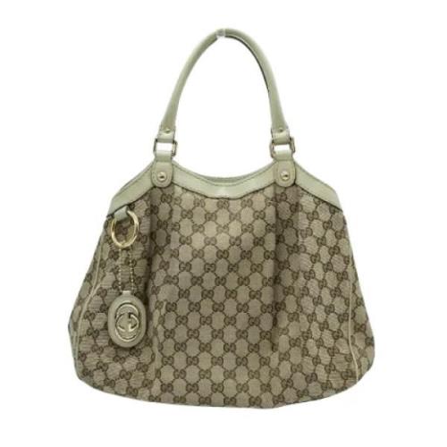 Pre-owned Canvas gucci-bags Gucci Vintage , Beige , Dames