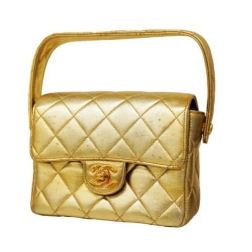 Pre-owned Leather chanel-bags Chanel Vintage , Yellow , Dames