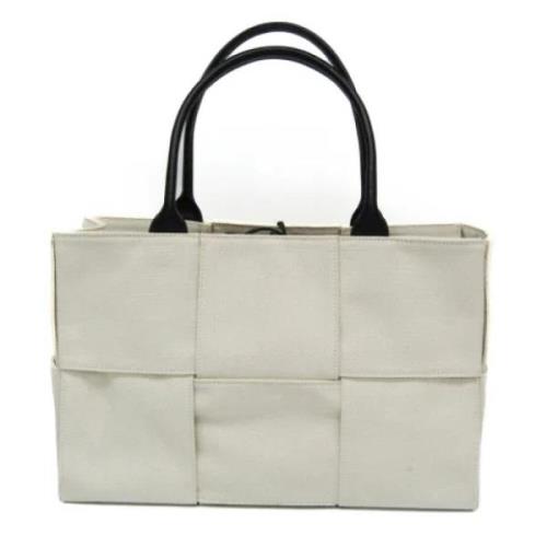 Pre-owned Canvas handbags Bottega Veneta Vintage , White , Dames