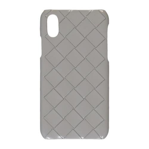 Geweven patroon lederen iPhone hoesje Bottega Veneta , Gray , Heren