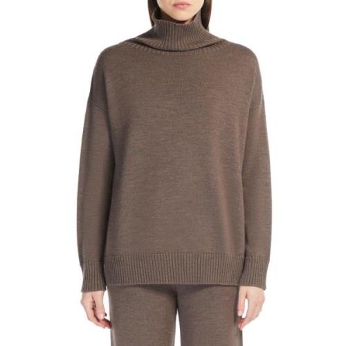 Bruine trui met hoge hals Max Mara , Brown , Dames