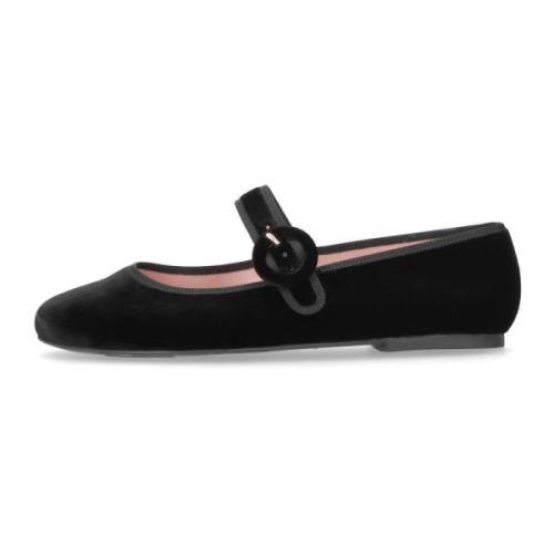 Zwarte Ballerina's met Verstelbare Band Pretty Ballerinas , Black , Da...