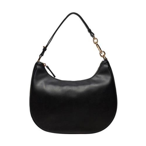 Zwarte Hobo Media Handtas met Gouden Metalen Details Twinset , Black ,...