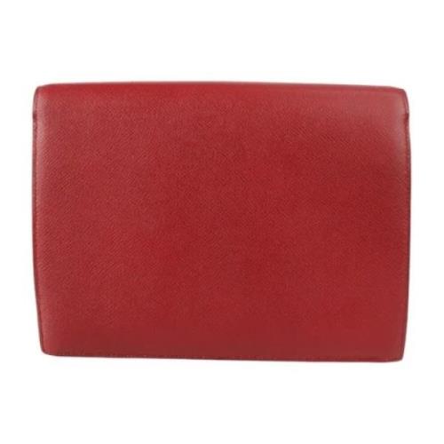 Pre-owned Leather clutches Hermès Vintage , Red , Dames