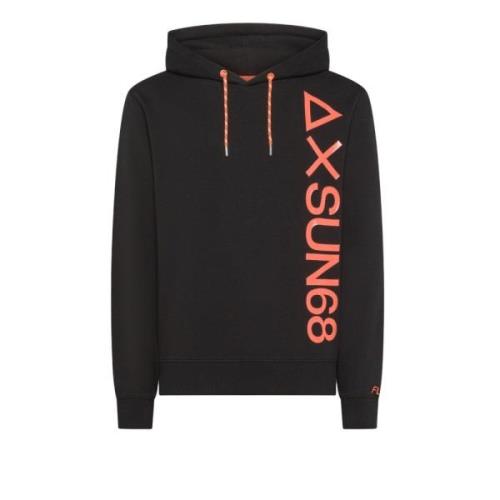 Zwarte hoodie sweatshirt Moderne stijl Sun68 , Black , Heren