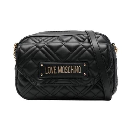 Zwarte Diamond Quilted Crossbody Tas Love Moschino , Black , Dames