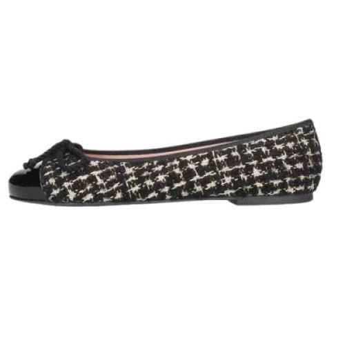 Tweed Rosario Ballerina Schoenen Pretty Ballerinas , Black , Dames