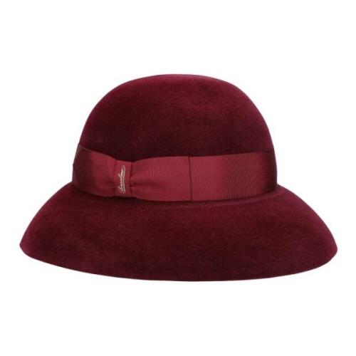 Velours Vilten Audrey Hoed Borsalino , Red , Dames