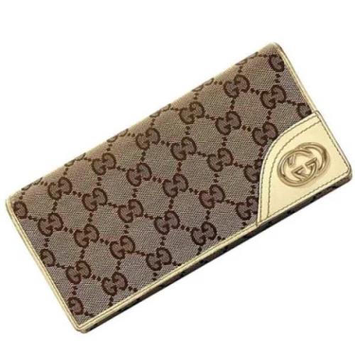 Pre-owned Canvas wallets Gucci Vintage , Beige , Dames