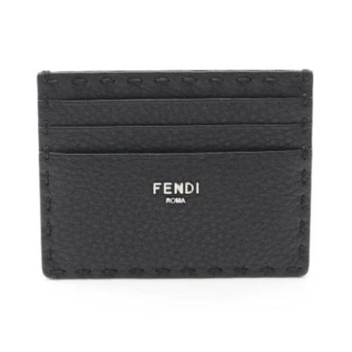 Pre-owned Leather wallets Fendi Vintage , Black , Heren