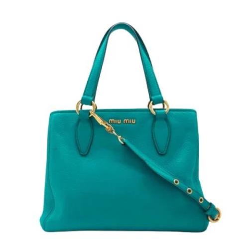 Pre-owned Leather handbags Miu Miu Pre-owned , Blue , Dames