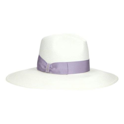 Wijde Rand Panama Hoed Borsalino , White , Dames