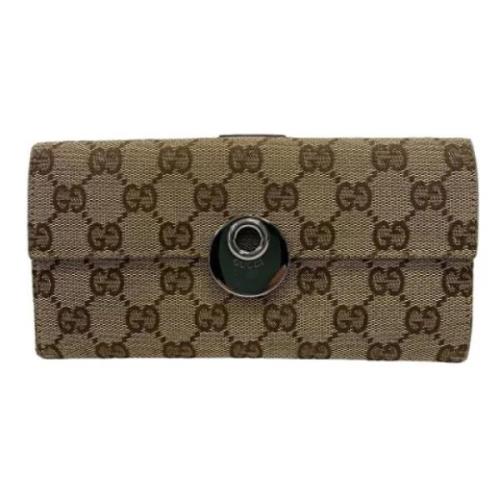 Pre-owned Canvas wallets Gucci Vintage , Brown , Dames