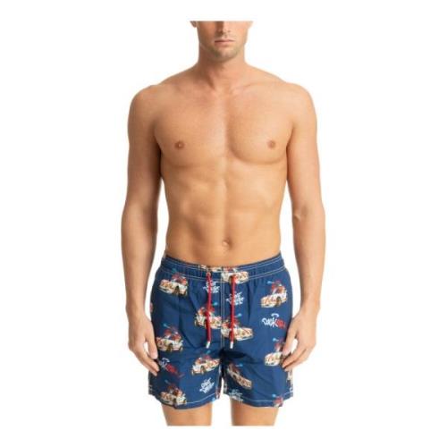 Abstracte Duck Swim Shorts met Koord MC2 Saint Barth , Multicolor , He...