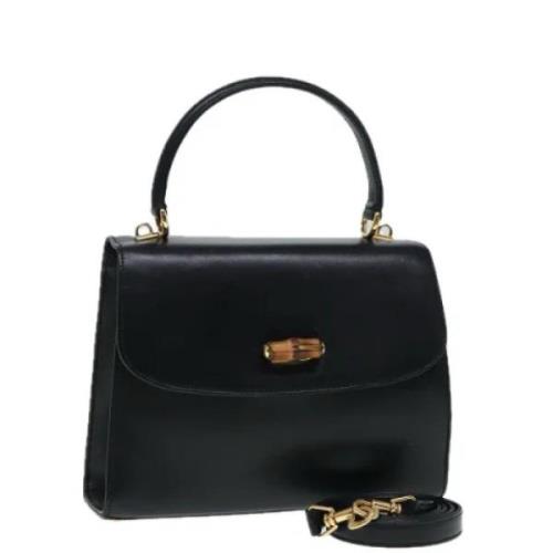 Pre-owned Leather handbags Gucci Vintage , Black , Dames