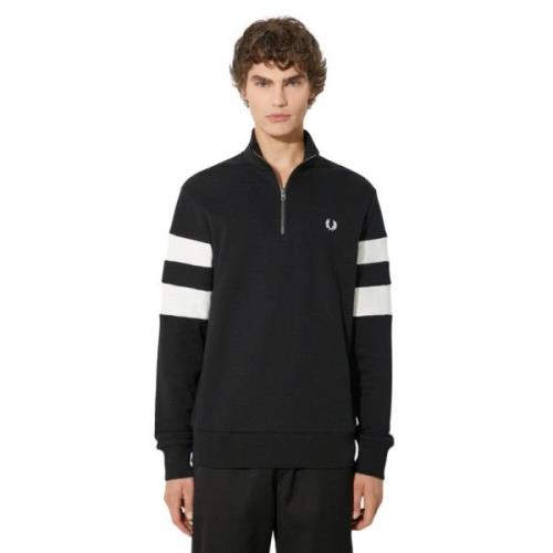 Zwarte Hoodie Comfort Stijl Aw24 Fred Perry , Black , Heren