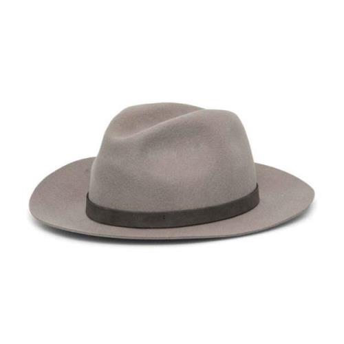 Beige Wol Fedora Hoed Emporio Armani , Beige , Dames